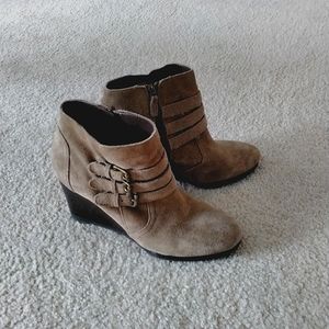 Franco Sarto Suede Wedge Bootie